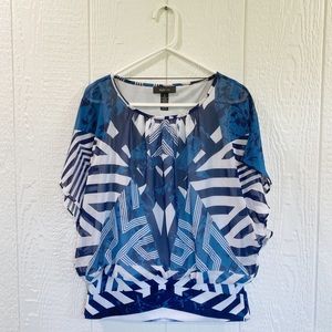 Style & Co Batwing Blouse, Geometric Top, Batwing top